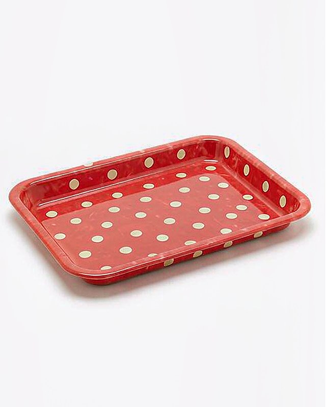 Confetti Dots Medium Tray in Coral
