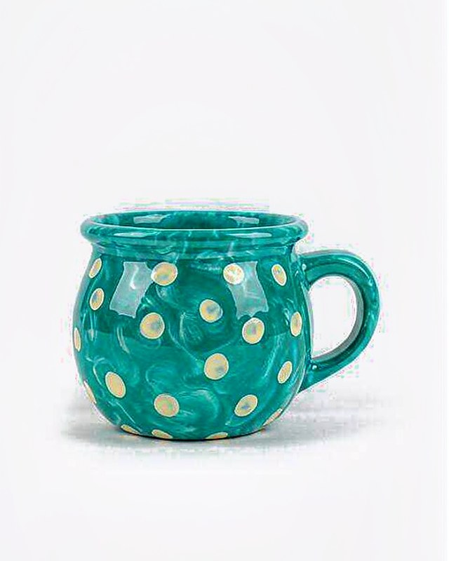 Confetti Dots Small Mug in Teal