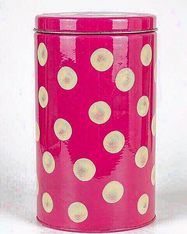 Confetti Dots Storage Canister in Cerise