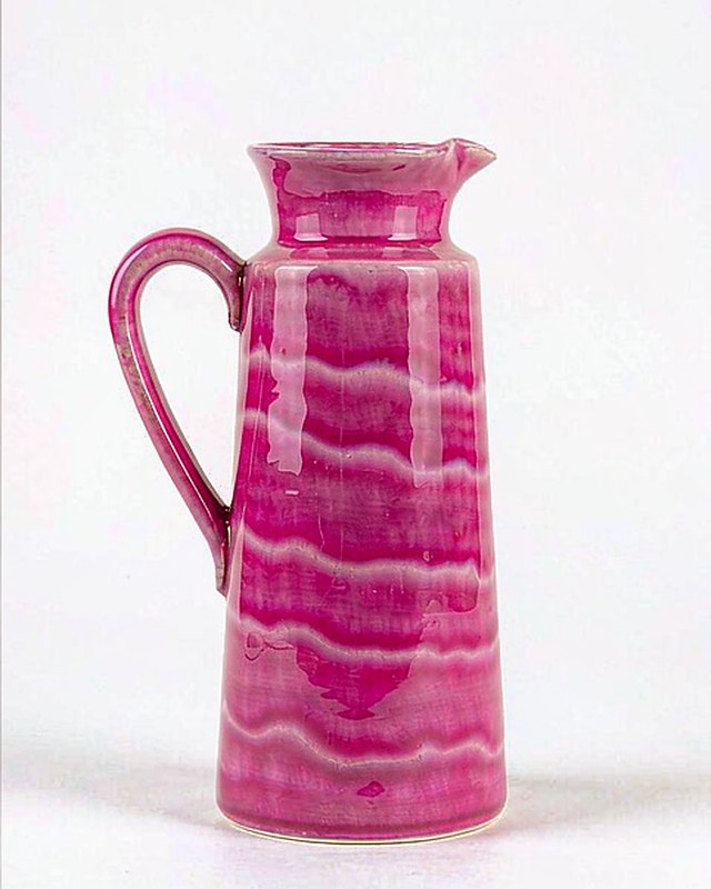 Marble Swirl Enamel Jug in Cerise