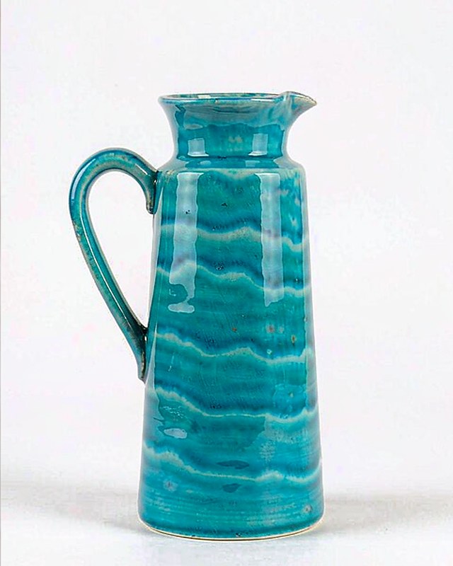 Marble Swirl Enamel Jug in Teal